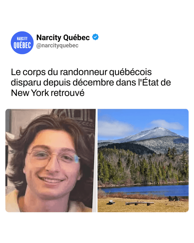 Le corps du randonneur québécois disparu depuis décembre dans l'État de New York retrouvé