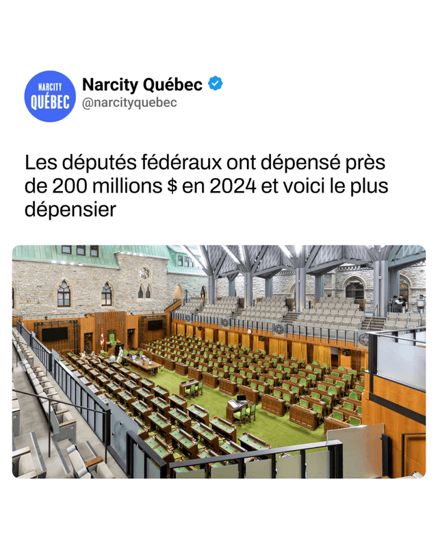 Les députés fédéraux ont dépensé près de 200 millions $ en 2024 et voici le plus dépensier