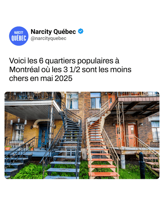 Voici les 6 quartiers populaires à Montréal où les 3 1/2 sont les moins chers en mai 2025