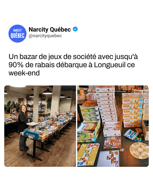 Un bazar de jeux de société avec jusqu'à 90% de rabais débarque à Longueuil ce week-end