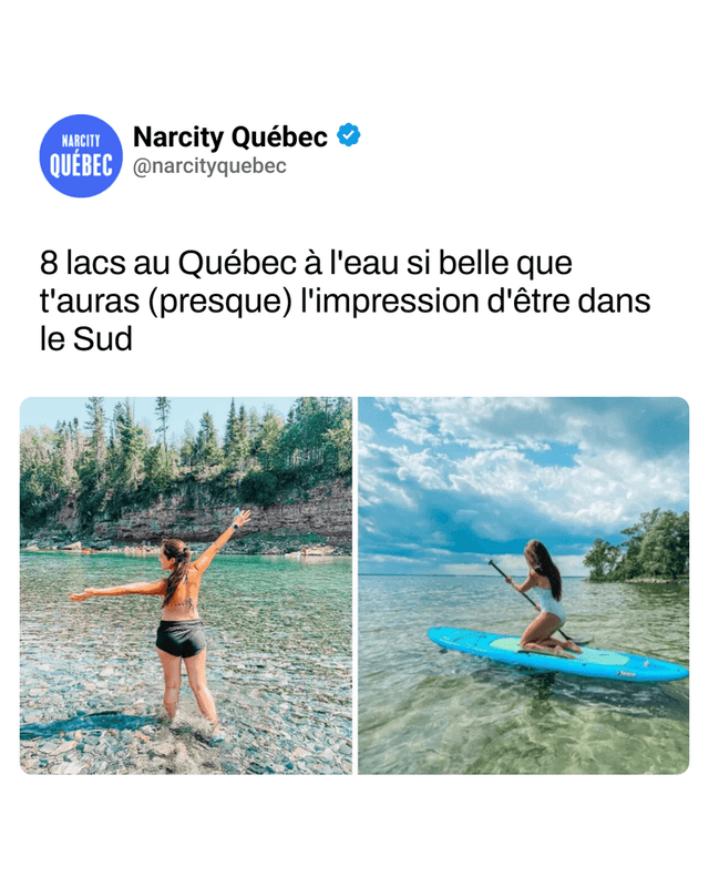 8 lacs au Québec à l'eau si belle que t'auras (presque) l'impression d'être dans le Sud