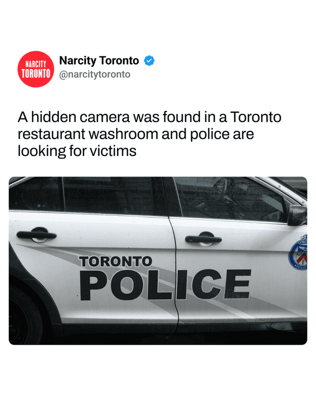 A hidden camera was found in a Toronto restaurant washroom and police are looking for victims