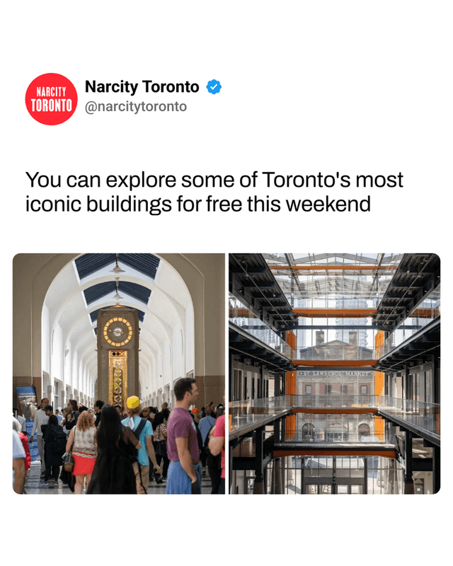 You can explore some of Toronto's most iconic buildings for free this weekend