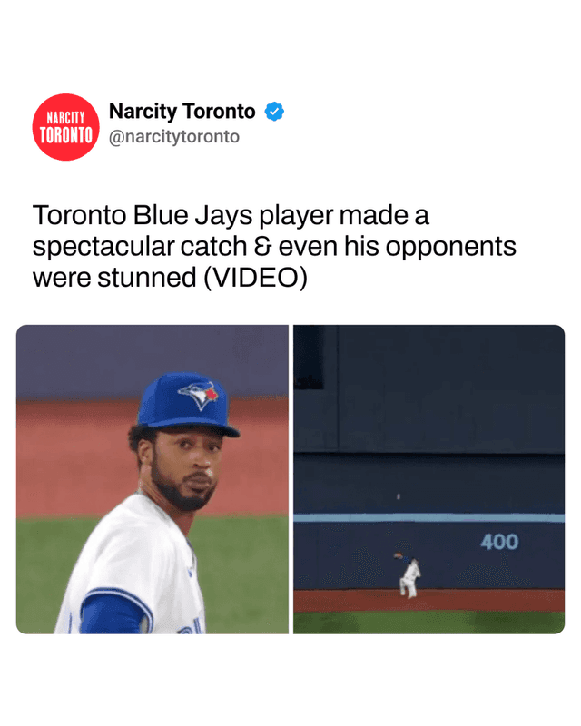 Toronto Blue Jays player made a spectacular catch & even his opponents were stunned (VIDEO)