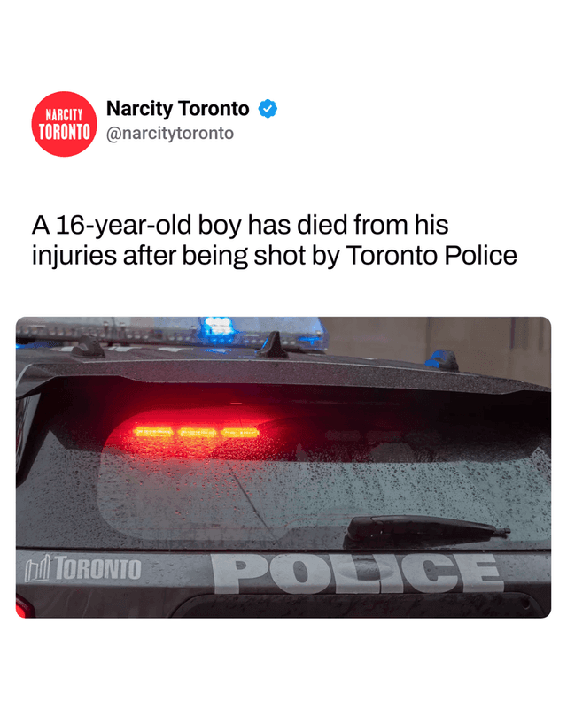 A 16-year-old boy has died from his injuries after being shot by Toronto Police