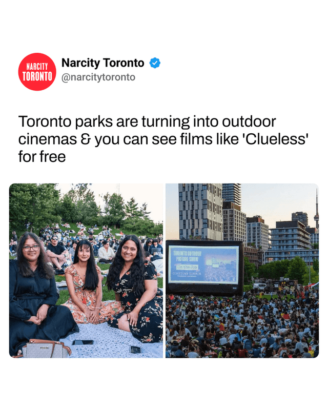 Toronto parks are turning into outdoor cinemas & you can see films like 'Clueless' for free