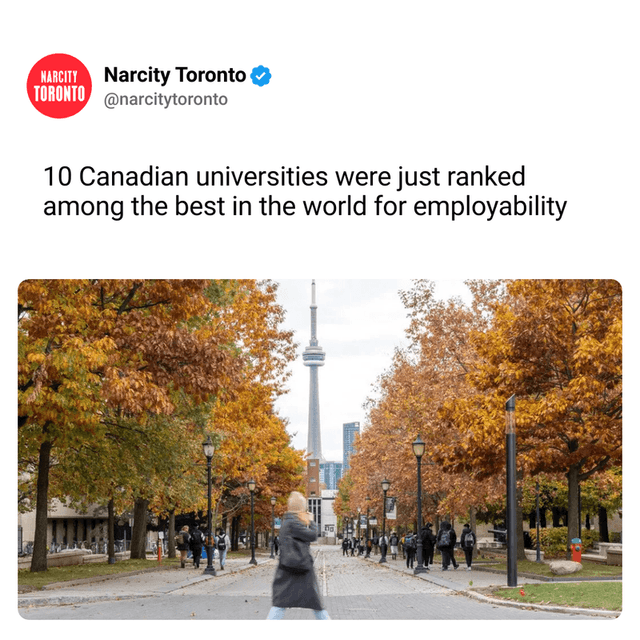 10 Canadian universities were just ranked among the best in the world for employability