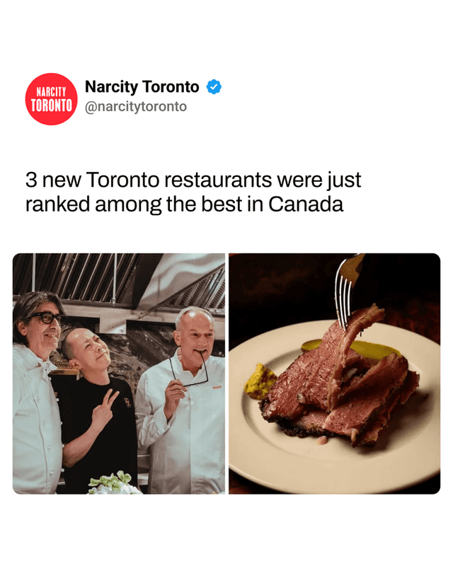 3 new Toronto restaurants were just ranked among the best in Canada