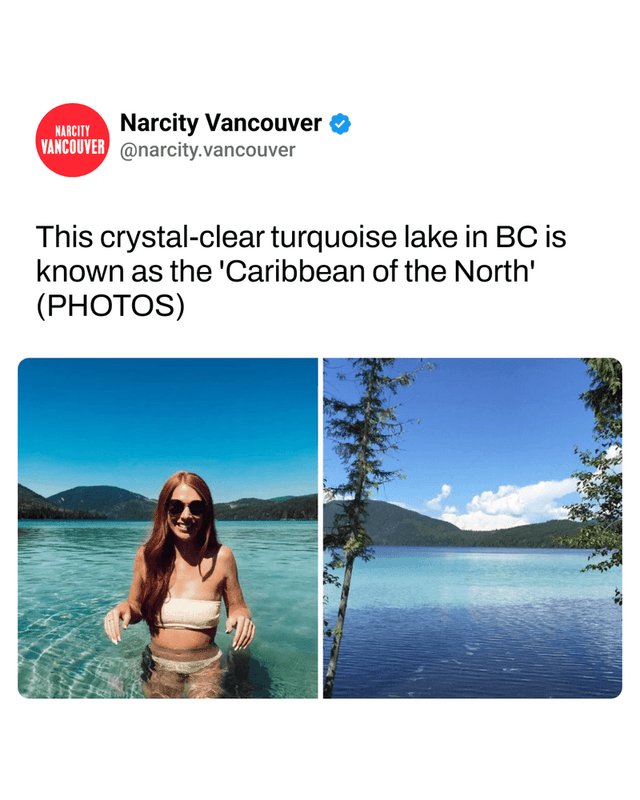 This crystal-clear turquoise lake in BC is known as the 'Caribbean of the North' (PHOTOS)
