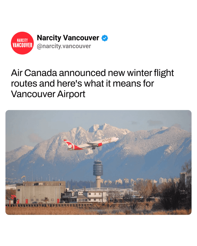 Air Canada announced new winter flight routes and here's what it means for Vancouver Airport