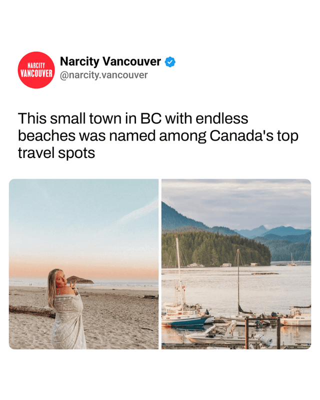 This small town in BC with endless beaches was named among Canada's top travel spots