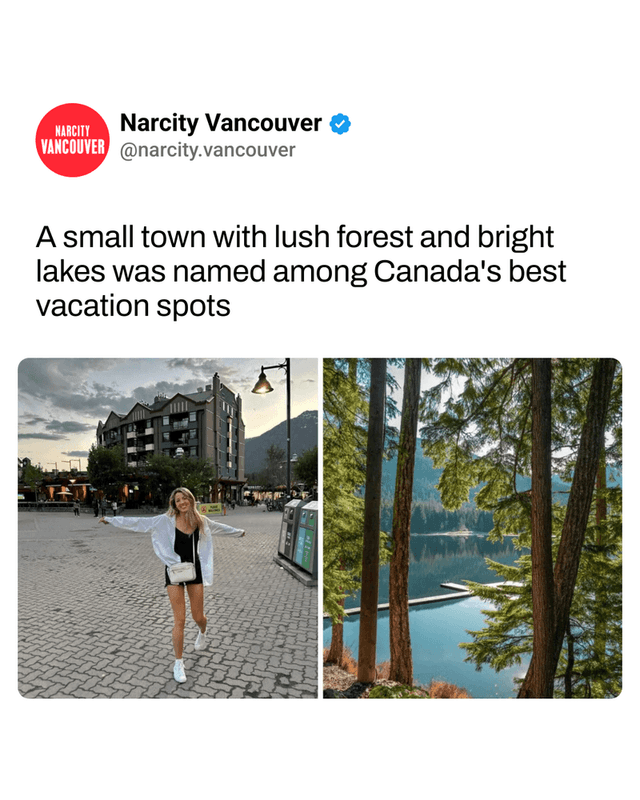 A small town with lush forest and bright lakes was named among Canada's best vacation spots