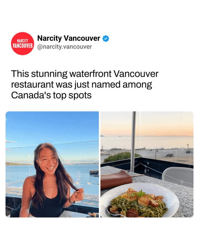 This stunning waterfront Vancouver restaurant was just named among Canada's top spots